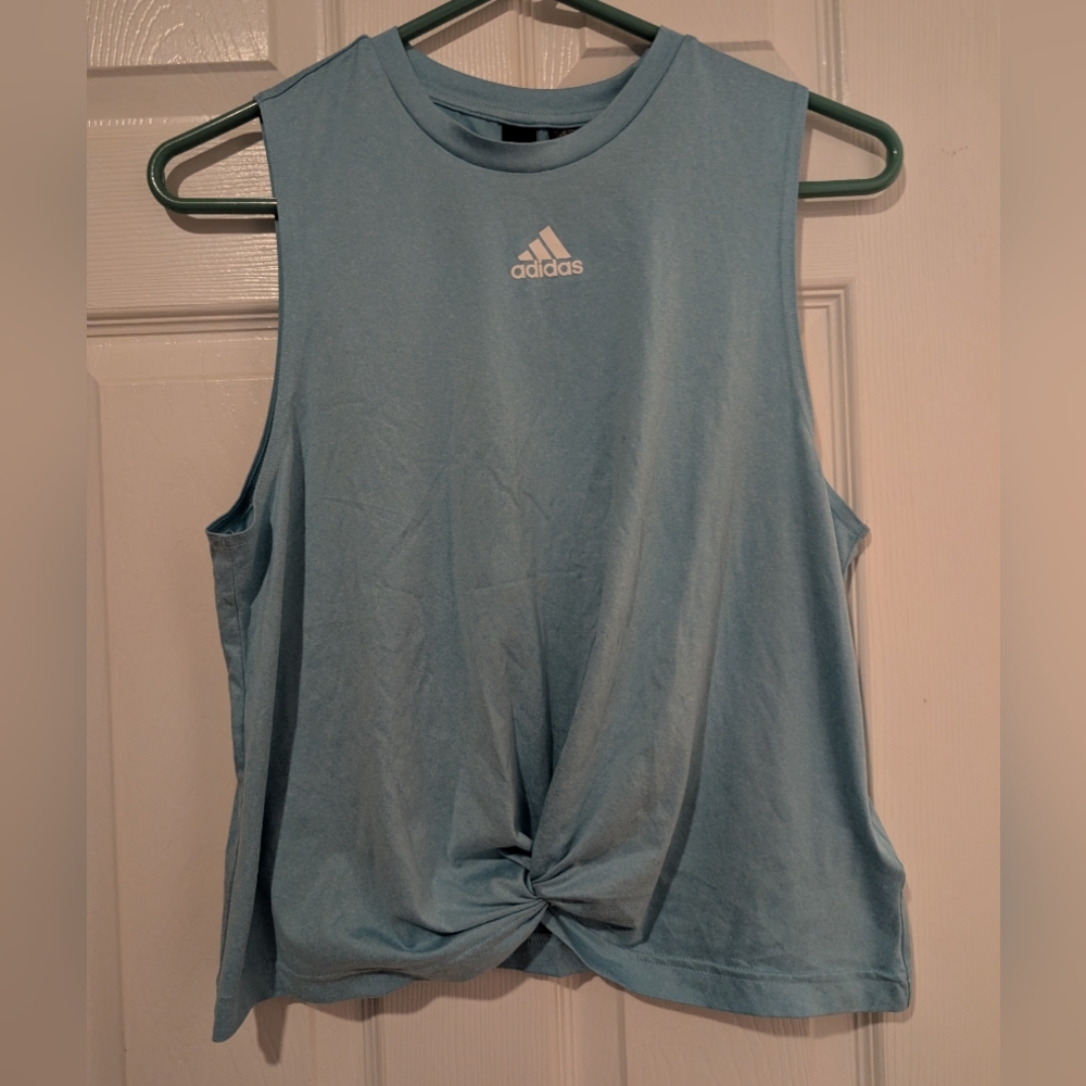 Adidas Women's Light Blue Muscle Tee
